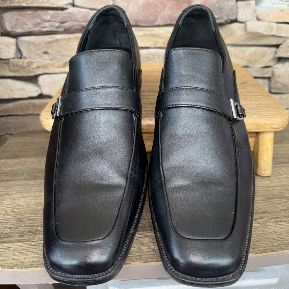 Perry Ellis Portfolio Ultra Foam Black Dress Shoes Loafers Men's Size 11.5